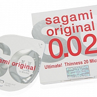 Полиуретановый ультратонкий презерватив Sagami Original 0,02, 1 шт