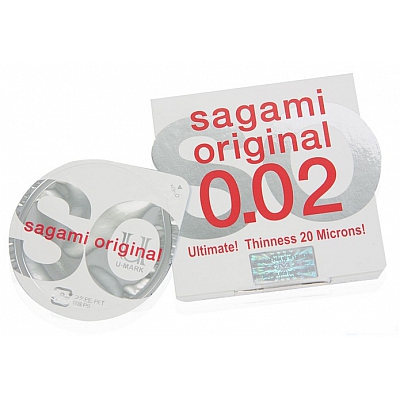 Полиуретановый ультратонкий презерватив Sagami Original 0,02, 1 шт