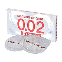 Полиуретановые ультратонкие презервативы Sagami Original 0,02, 2 шт