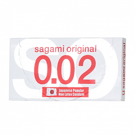 Полиуретановые ультратонкие презервативы Sagami Original 0,02, 2 шт