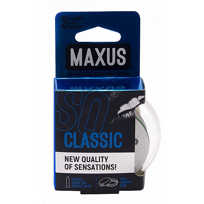 Презервативы классические в пластиковом кейсе Maxus So Classic №3