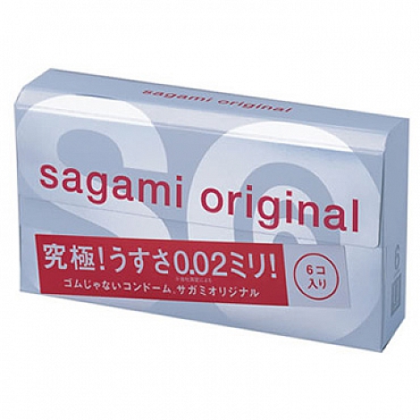 Полиуретановые ультратонкие презервативы Sagami Original 0,02, 6 шт