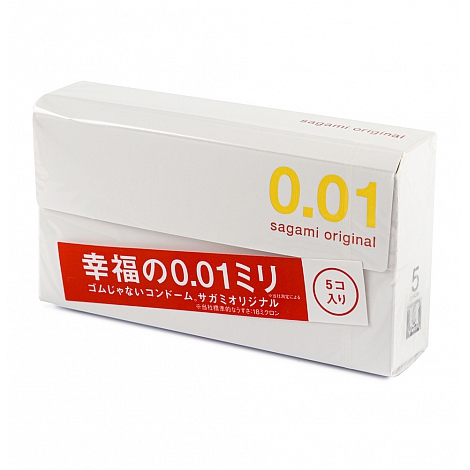 Полиуретановые ультратонкие презервативы Sagami Original 0,01, 5 шт