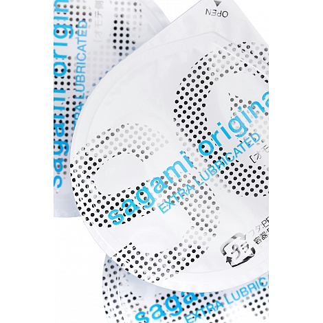 Полиуретановые презервативы с увеличенным количеством смазки Sagami Original 0,02 Extra Lub, 3 шт