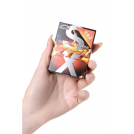 Презервативы ультратонкие со вкусом энергетического напитка Sagami Xtreme Energy, 3 шт