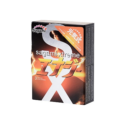Презервативы Sagami Xtreme Energy ультратонкие со вкусом энергетического напитка, 3 шт