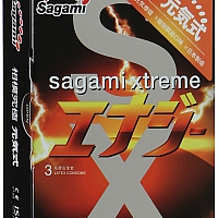Презервативы ультратонкие со вкусом энергетического напитка Sagami Xtreme Energy, 3 шт