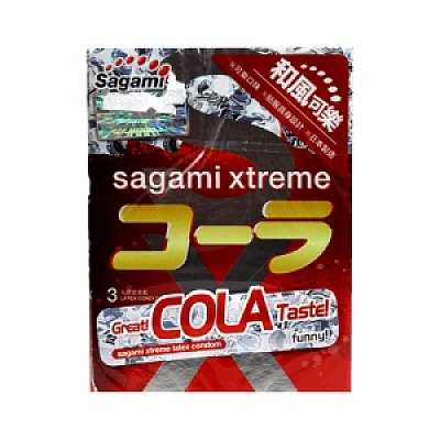 Презервативы со вкусом колы Sagami Xtreme Cola, 3 шт