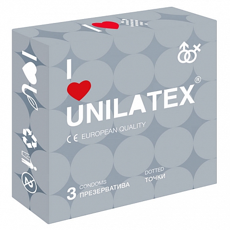 Презервативы Unilatex Dotted, 3 шт