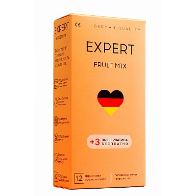 Презервативы фруктовые ароматизированные Expert Fruit Mix, 12+3 шт