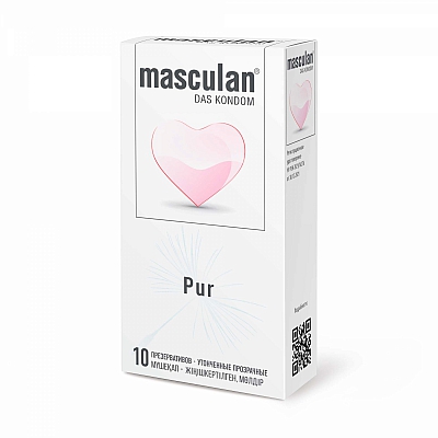 Презервативы ультратонкие с увеличенным количеством смазки Masculan Pur, 10 шт