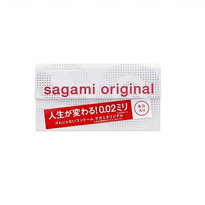 Полиуретановые ультратонкие презервативы Sagami Original 0,02, 6 шт + гель-лубрикант Wettrust, 2 шт по 2 мл