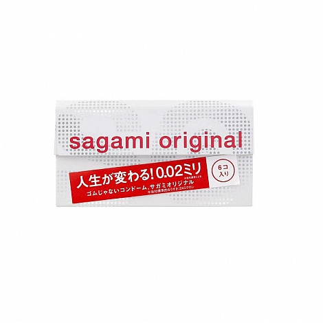 Полиуретановые ультратонкие презервативы Sagami Original 0,02, 6 шт + гель-лубрикант Wettrust, 2 шт по 2 мл