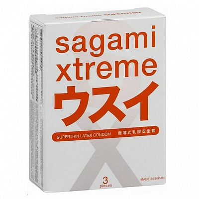 Презервативы ультратонкие Sagami Xtreme, 3 шт