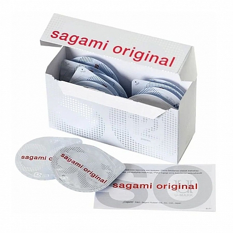 Полиуретановые ультратонкие презервативы Sagami Original 0,02, 24 шт + гель-лубрикант Wettrust, 50 мл