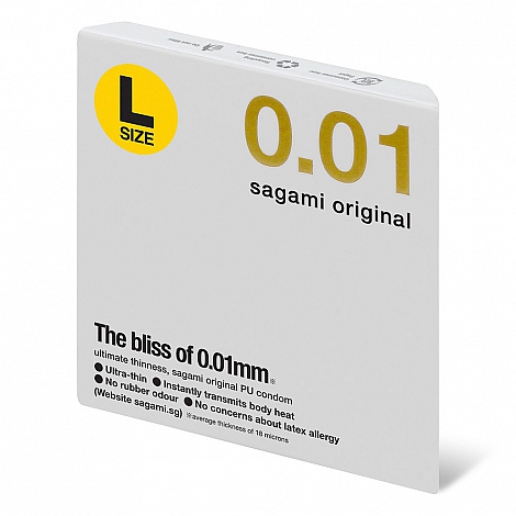Презервативы полиуретановые увеличенного размера Sagami Original 001 L-Size, 1 шт.
