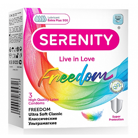 Презервативы ультратонкие Serenity Freedom Ultra Soft, 3 шт