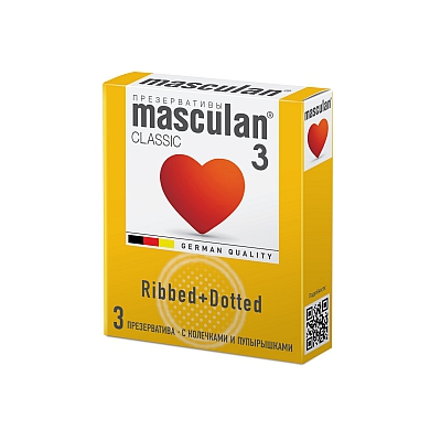Презервативы c колечками и пупырышками Masculan Classic 3, 3 шт