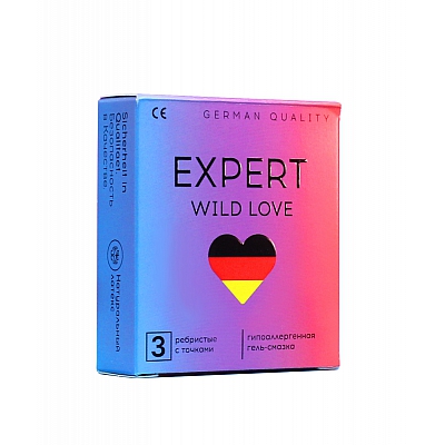 Презервативы ребристые с точками Expert Wild Love, 3 шт