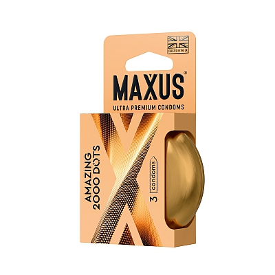 Презервативы в железном кейсе точечные MAXUS 2000 Amazing Dots, 3 шт