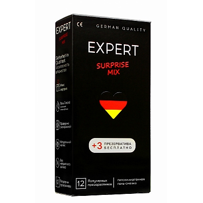 Презервативы микс Expert Surprise Mix, 12+3 шт