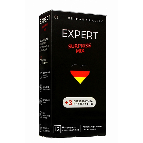 Презервативы микс Expert Surprise Mix, 12+3 шт