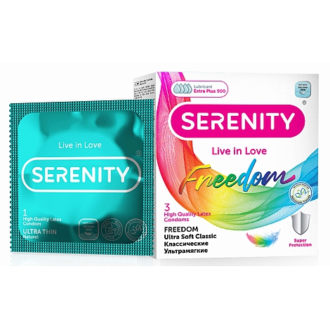 Презервативы ультратонкие Serenity Freedom Ultra Soft, 3 шт