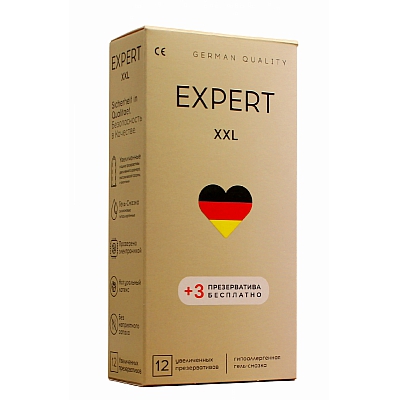 Презервативы увеличенного размера Expert XXL, 12+3 шт