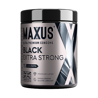 Презервативы с железным кейсом черные утолщенные MAXUS Extra Strong, 15 шт