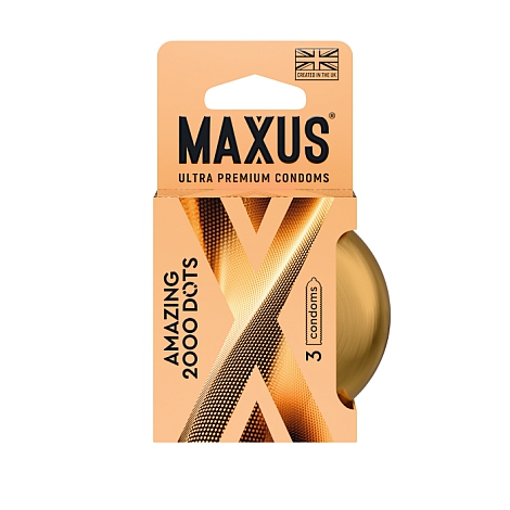 Презервативы в железном кейсе точечные MAXUS 2000 Amazing Dots, 3 шт