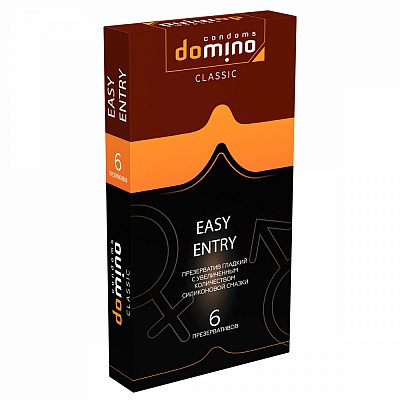 Презервативы с увеличенным количеством смазки Domino Classic Easy Entry, 6 шт