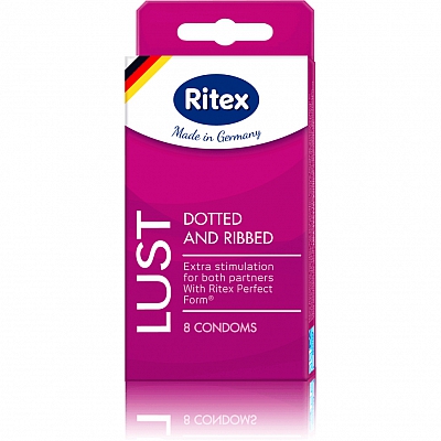 Презервативы с кольцами и пупырышками Ritex Lust, 8 шт