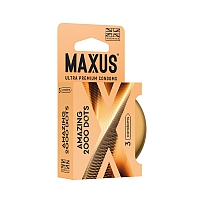 Презервативы в железном кейсе точечные MAXUS 2000 Amazing Dots, 3 шт