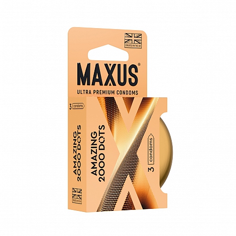 Презервативы в железном кейсе точечные MAXUS 2000 Amazing Dots, 3 шт