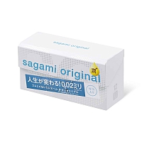 Полиуретановые презервативы с увеличенным количеством смазки Sagami Original 0,02 Extra Lub, 12 шт