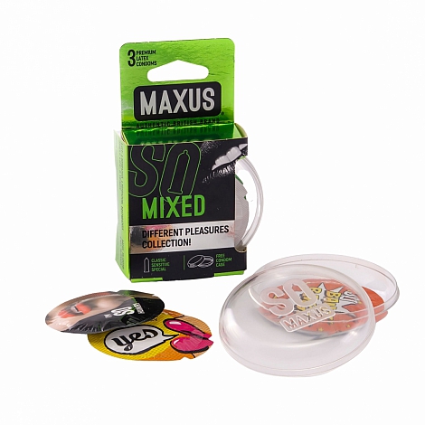 Презервативы в пластиковом кейсе Maxus So Mixed №3