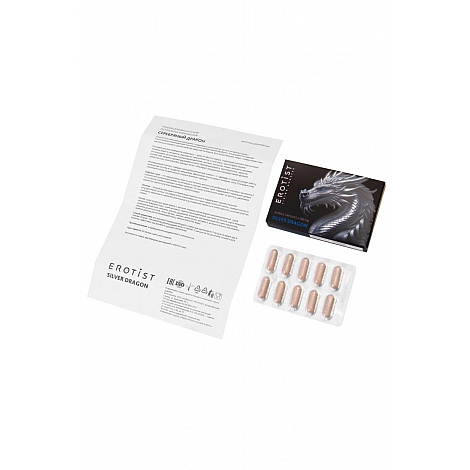 Капсулы Erotist Silver Dragon для мужчин, для усиления эрекции, 10 капсул