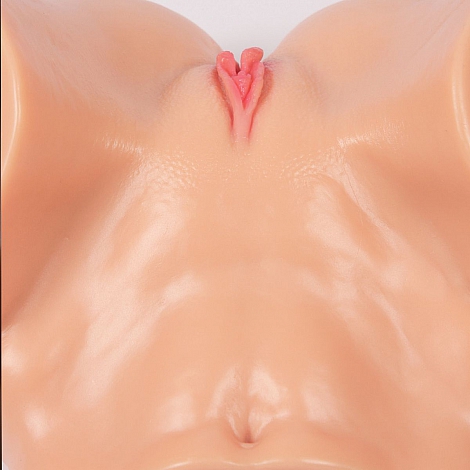 Мастурбатор-полуторс анус и вагина с двойным слоем материала и вибрацией Adel Onahole