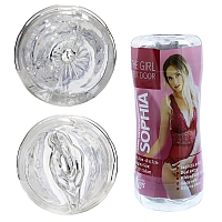 Мастурбатор двухсторонний (вагина-анус) прозрачный The Girl Next Door Sophia
