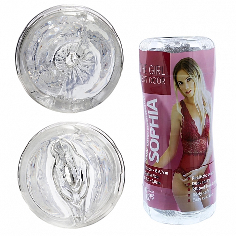 Мастурбатор двухсторонний (вагина-анус) прозрачный The Girl Next Door Sophia