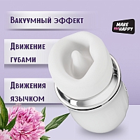 Клиторальный стимулятор с вибрацией, всасыванием и подвижными губами