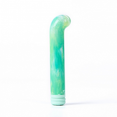 Компактный зеленый вибратор из стекла BeYourLover Magic Cane