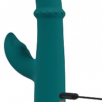 Вибратор кролик с подвижным кольцом и постукиванием