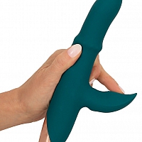 Вибратор кролик с подвижным кольцом и постукиванием