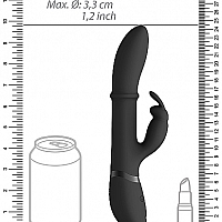 Вибромассажер-кролик со стимулирующим кольцом и функцией "мгновенный оргазм" черный Halo