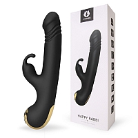 Вибромассажер двойной стимуляции с возвратно-поступательными движениями Happy Rabbi