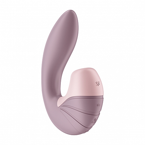 Вибратор белый с вакуумным стимулятором розовый Satisfyer Supernova