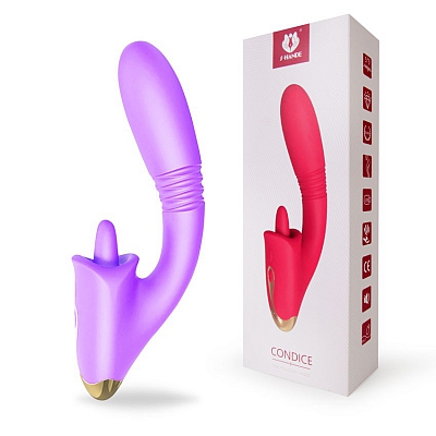 Вибратор с языком и поступательными движениями Condice
