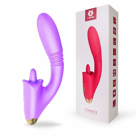 Вибратор с языком и поступательными движениями Condice