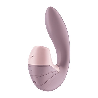 Вибратор белый с вакуумным стимулятором розовый Satisfyer Supernova